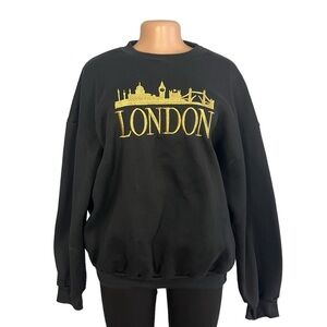 Vintage Exclusively Churchill London Embroidered Black Sweatshirt